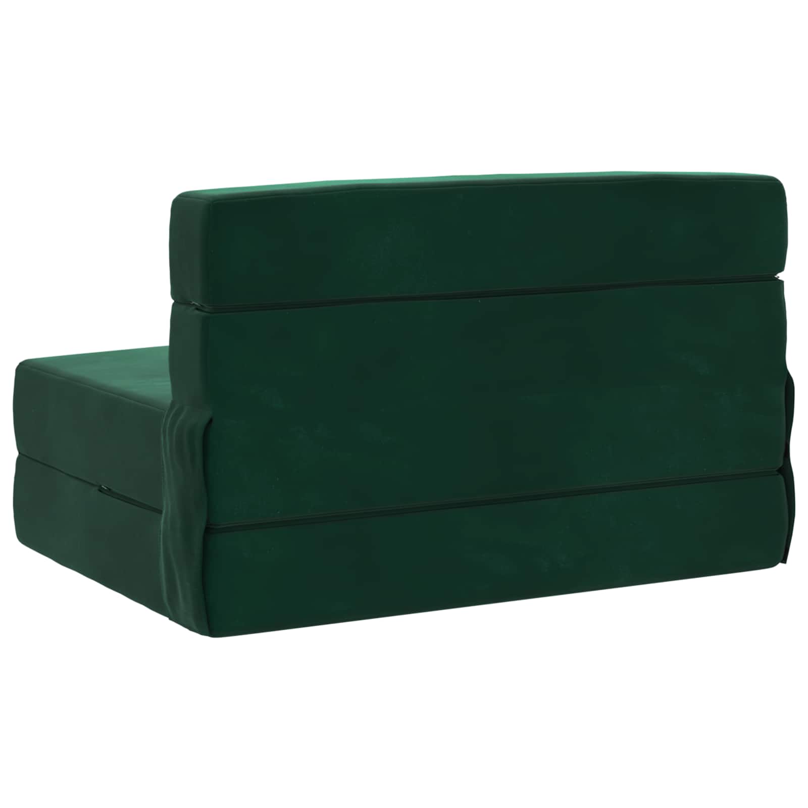 Hajtogatható kanapéágy sötétzöld 190 x 100 x 15 cm bársony