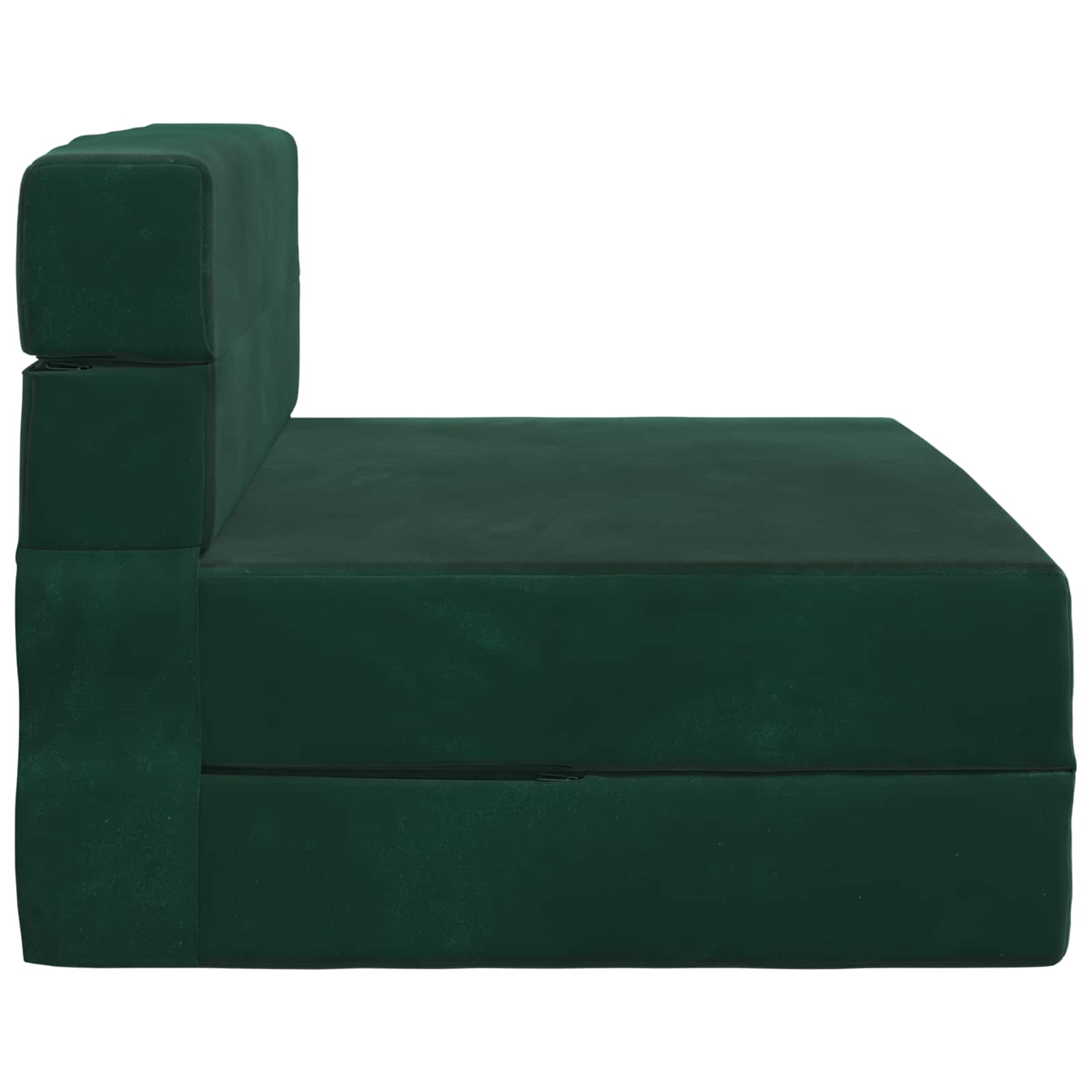 Hajtogatható kanapéágy sötétzöld 190 x 100 x 15 cm bársony