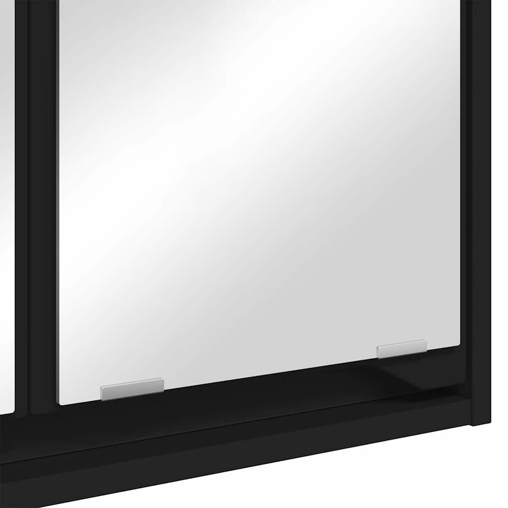 Fürdőszobai tükörszekrény fekete 60 x 20 x 60 cm faanyag