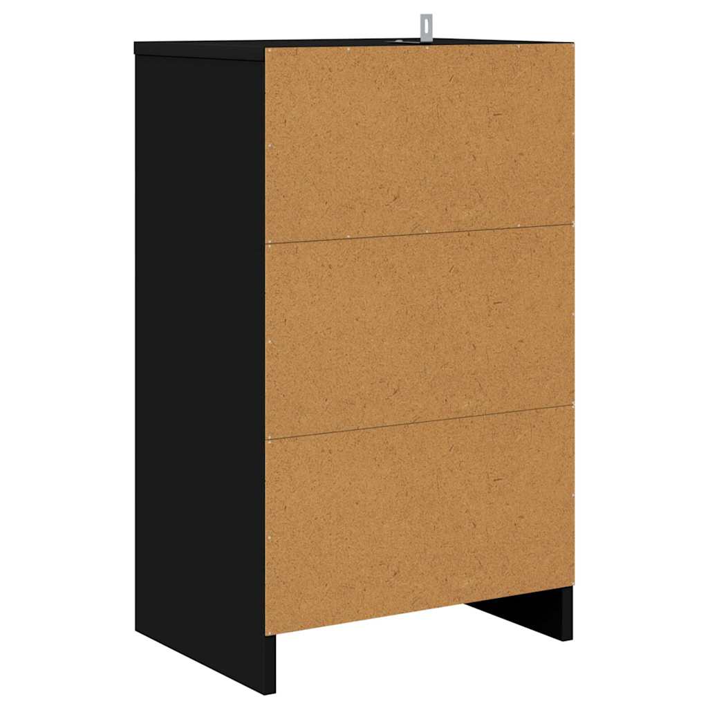 Éjjeliszekrények fiókkal 2 pcs fekete 40 x 30 x 467 cm faanyag