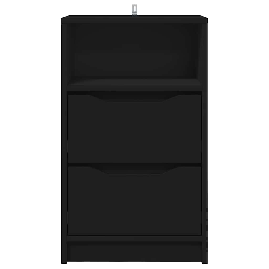 Éjjeliszekrények fiókkal 2 pcs fekete 40 x 30 x 467 cm faanyag