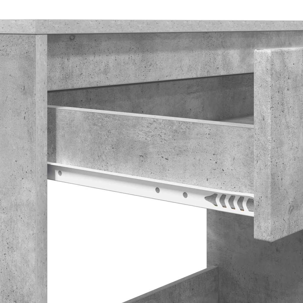 Asztal fiókkal tárolóval beton szürke 100 x 50 x 78 cm faanyag