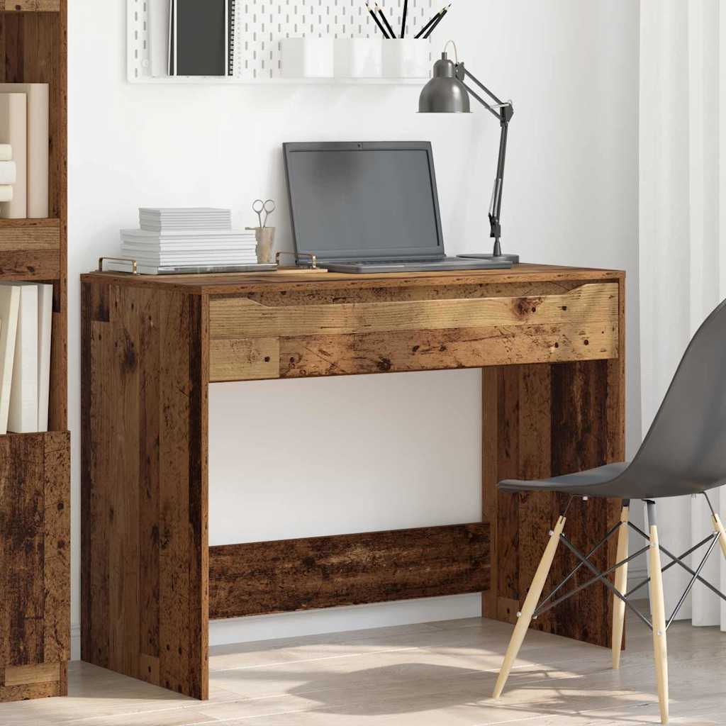 Asztal fiókkal tárolóval öreg fa 100 x 50 x 78 cm faanyag