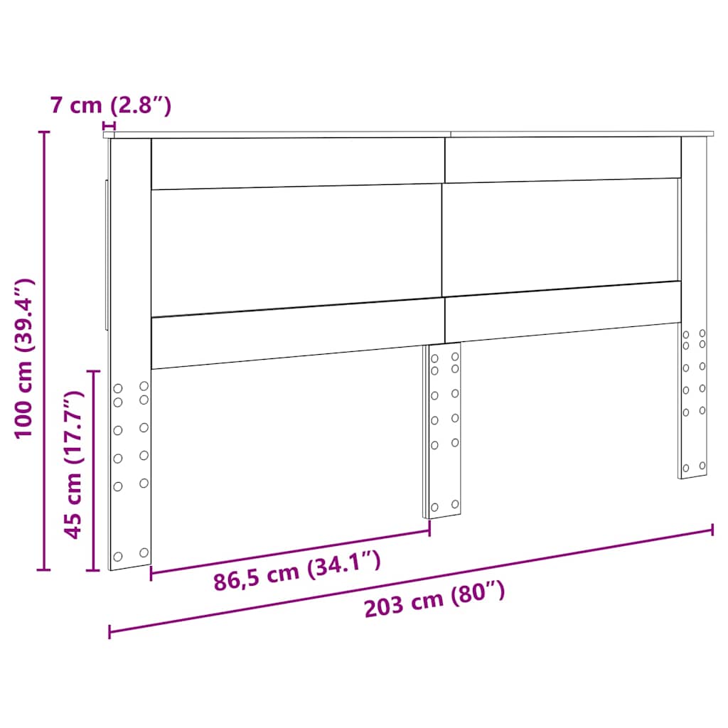 Fejtámla fejtámlával beton szürke 200 cm faanyag