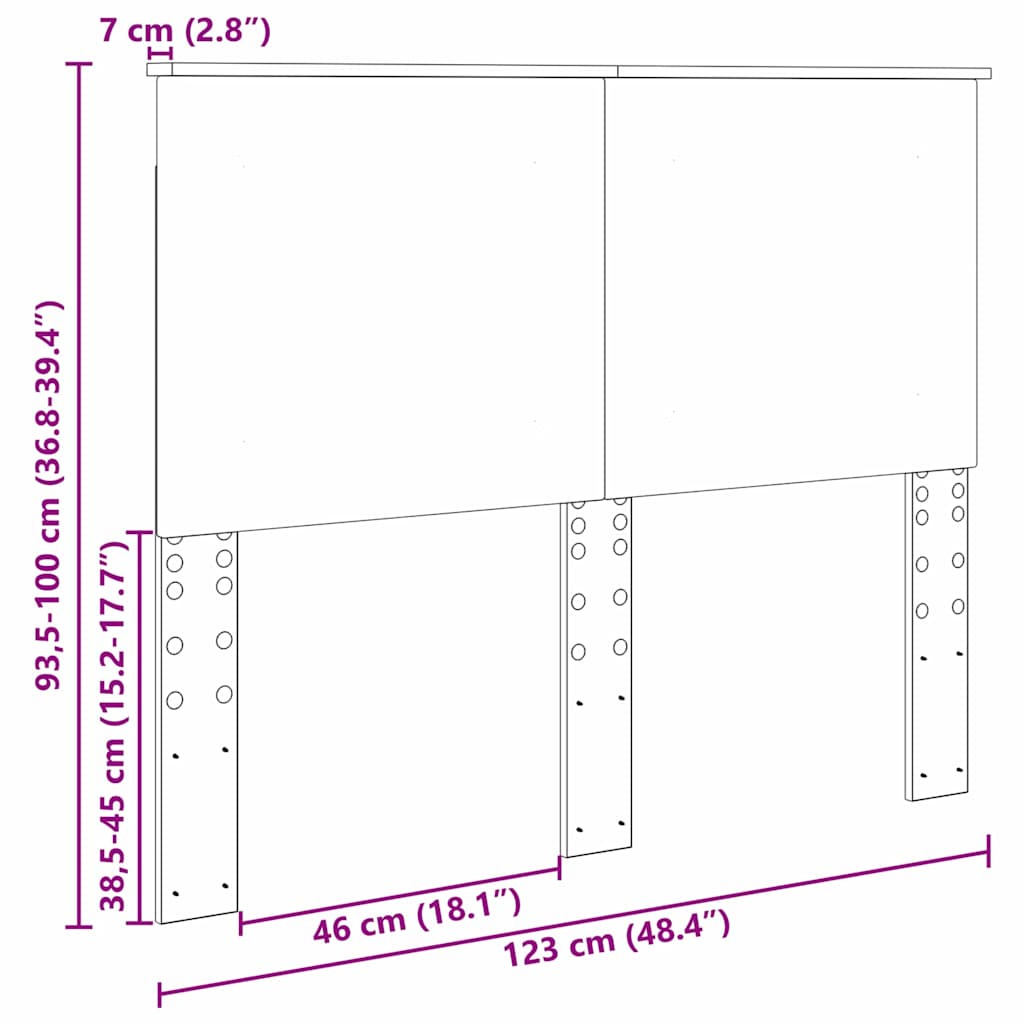 Fejtámla fejtámlával sonoma tölgy 120 cm faanyag