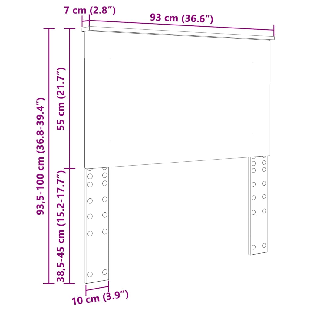 Fejtámla fejtámlával szürke sonoma 90 cm faanyag