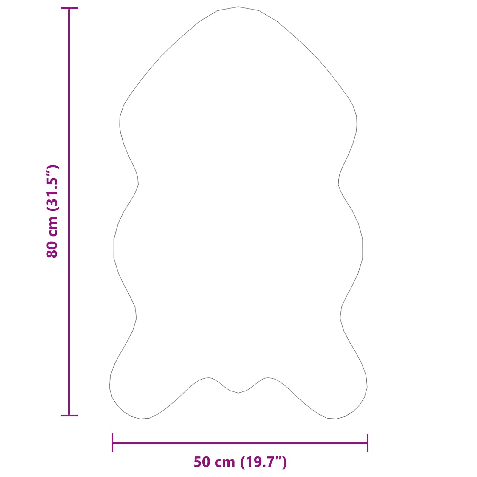 Mű nyúl szőr szőnyeg olite tópszínű 50 x 80 cm poliészter