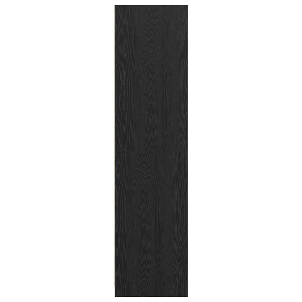 Ruhásszekrény polcokkal fekete tölgy 100 x 50 x 200 cm faanyag