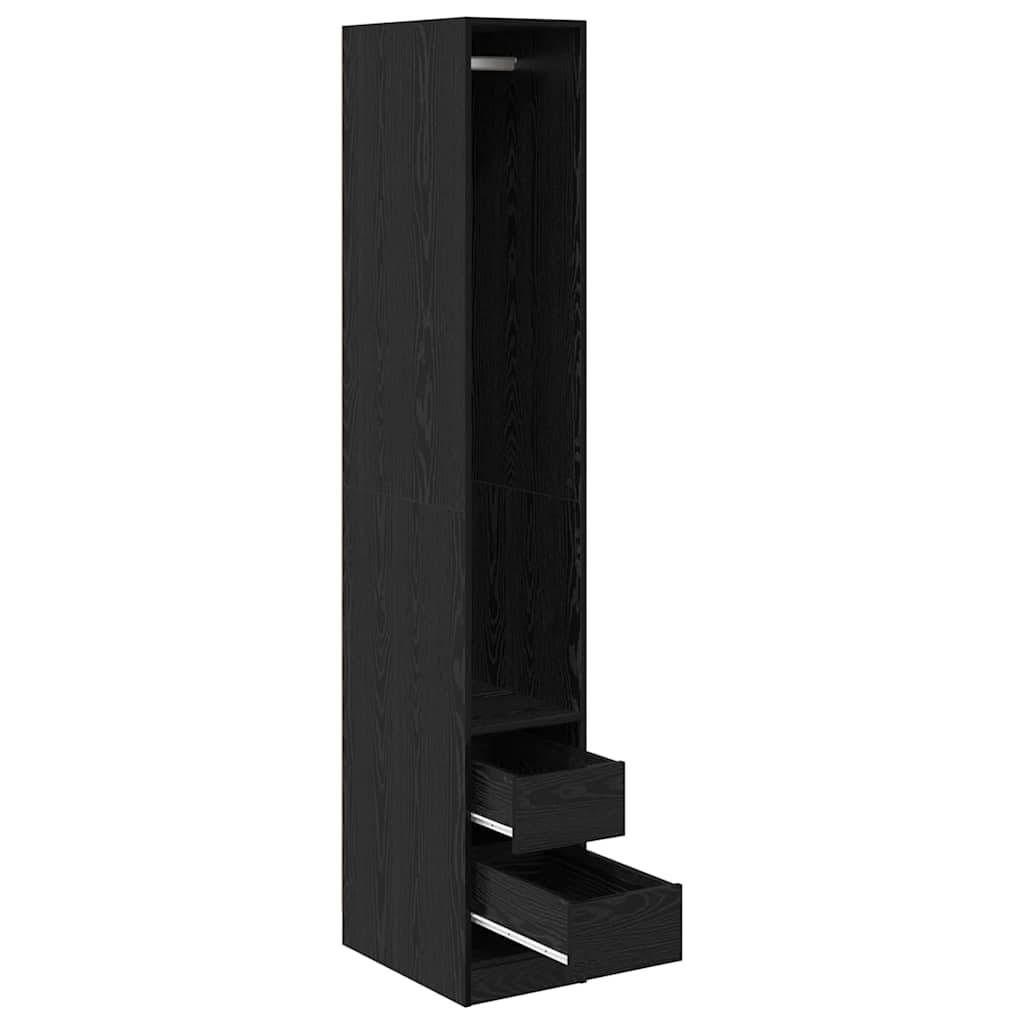Ruhásszekrény polcokkal musta tammi 30 x 50 x 200 cm faanyag