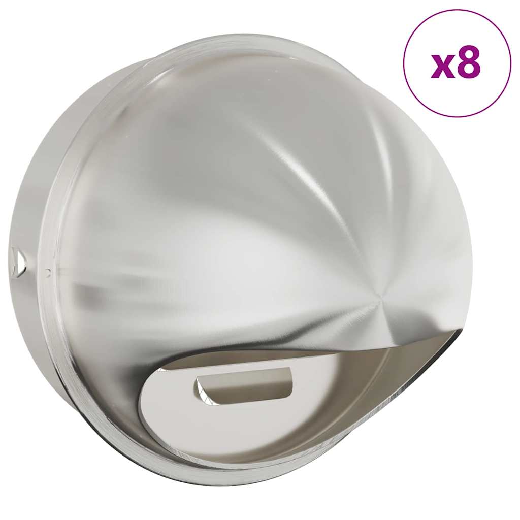 Levegő szellőzőfedél 8 pcs ezüst 200 mm rozsdamentes acél