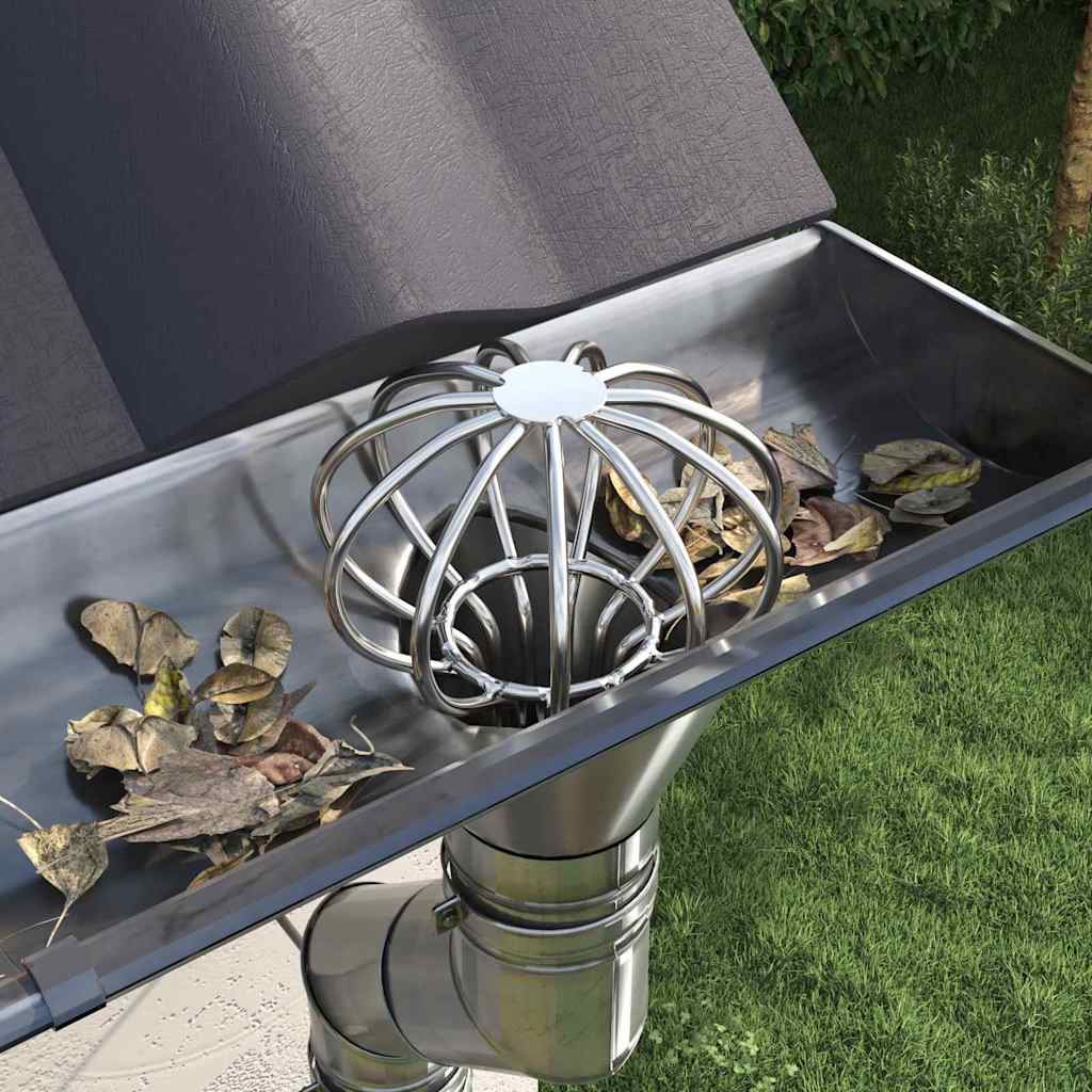 Cseppentő levélvédő 2 pcs ezüst 50 mm rozsdamentes acél