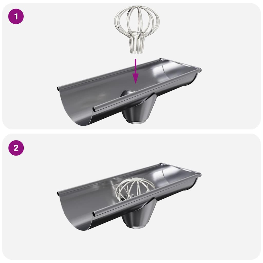 Cseppentő levélvédő 2 pcs ezüst 50 mm rozsdamentes acél