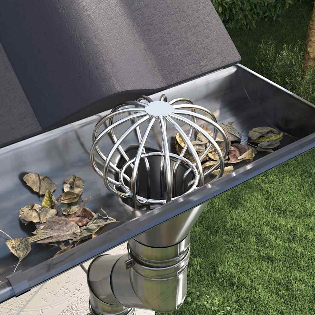 Cseppentő levélvédő 2 pcs ezüst 75 mm rozsdamentes acél