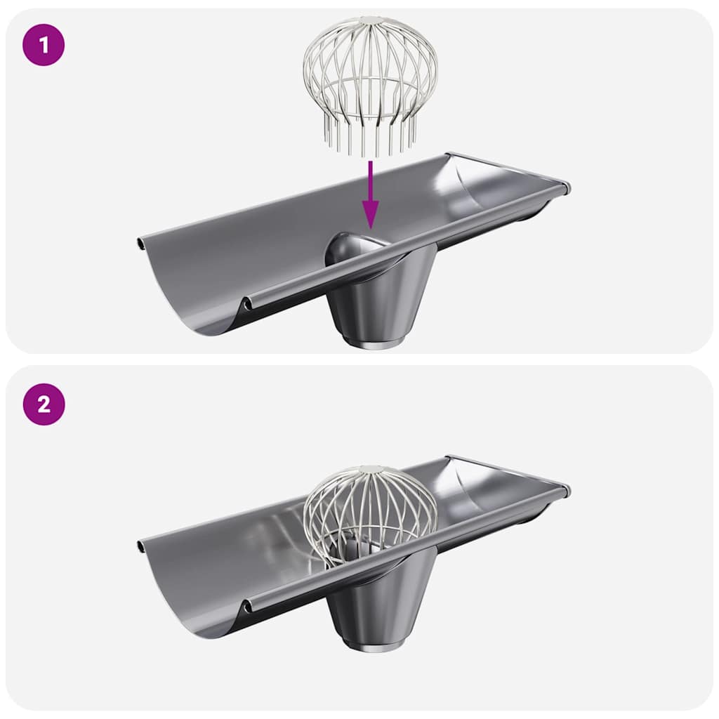 Cseppentő levélvédő 8 pcs ezüst 160 mm rozsdamentes acél