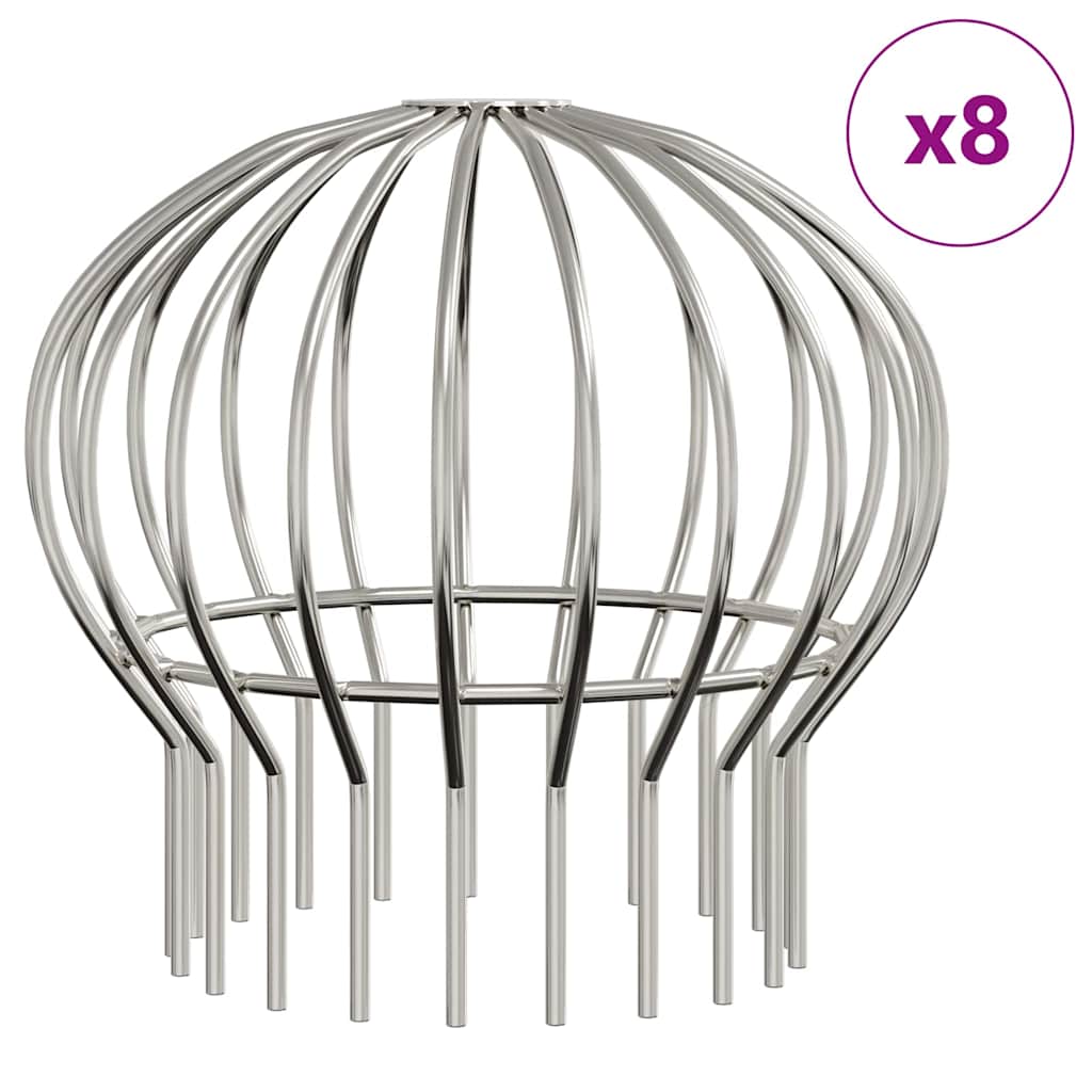 Cseppentő levélvédő 8 pcs ezüst 160 mm rozsdamentes acél