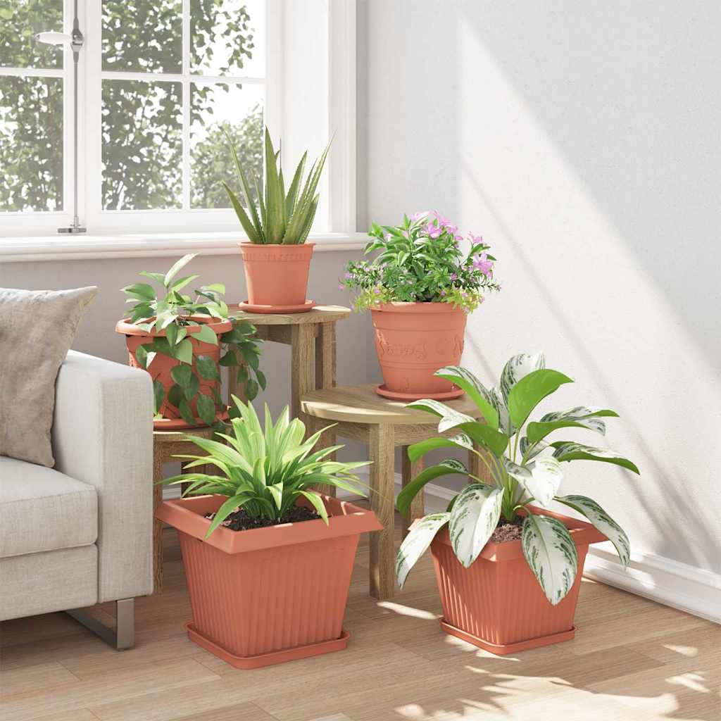 Négyzetes virágtálca 24 pcs tégla vörös 25,5 x 25,5 x 2,5 cm