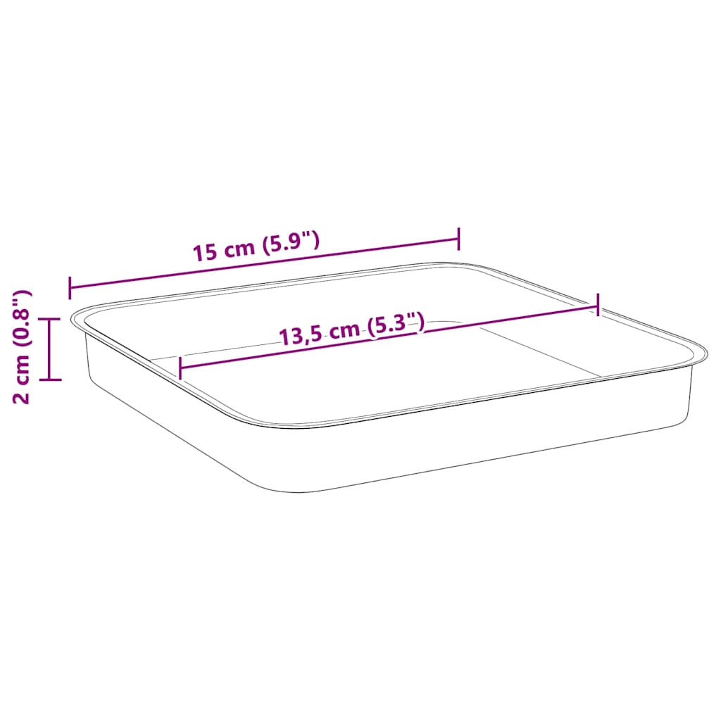 Négyzetes virágtálca 24 pcs fekete 15 x 15 x 2 cm műanyag