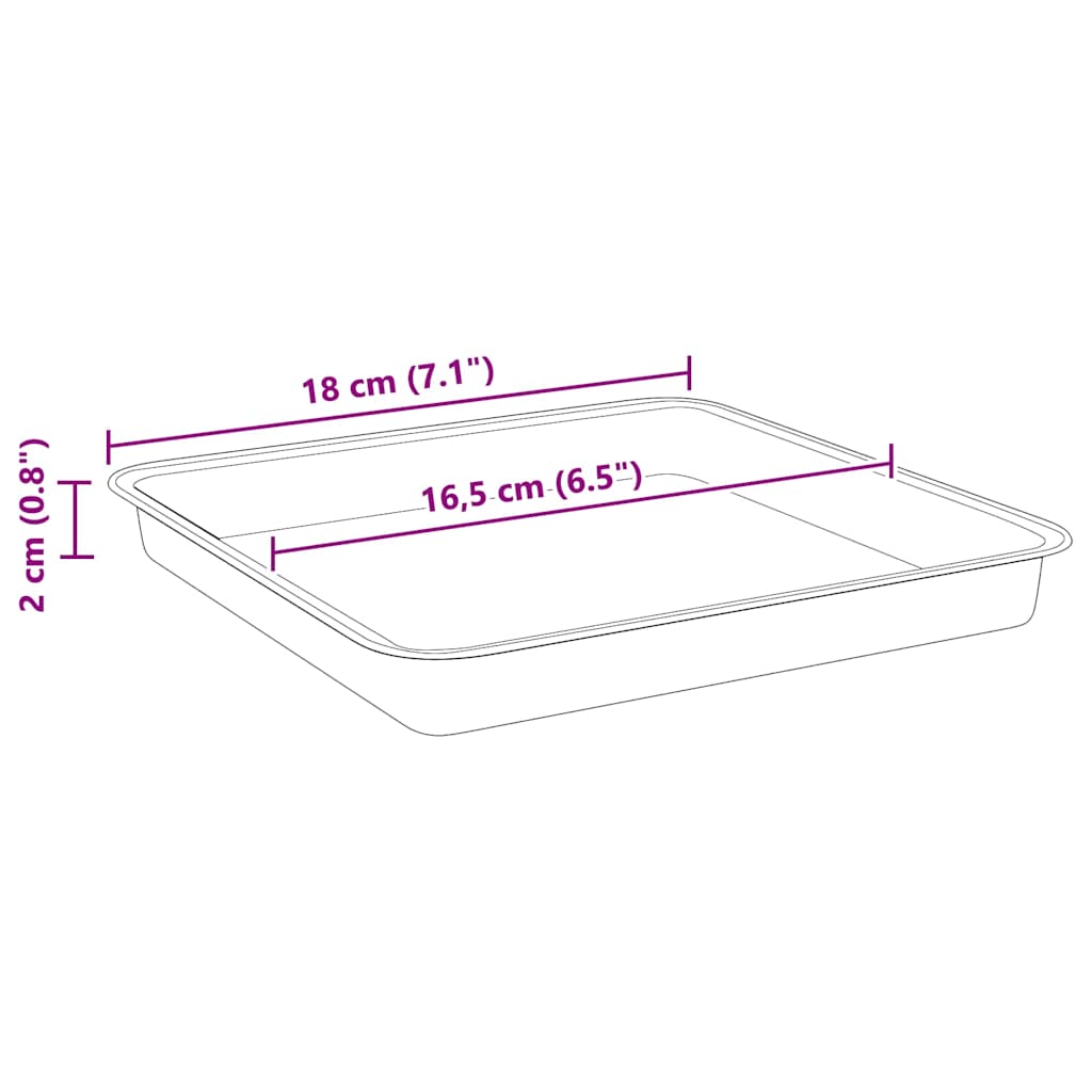 Négyzetes virágtálca 24 pcs fekete 18 x 18 x 2 cm műanyag