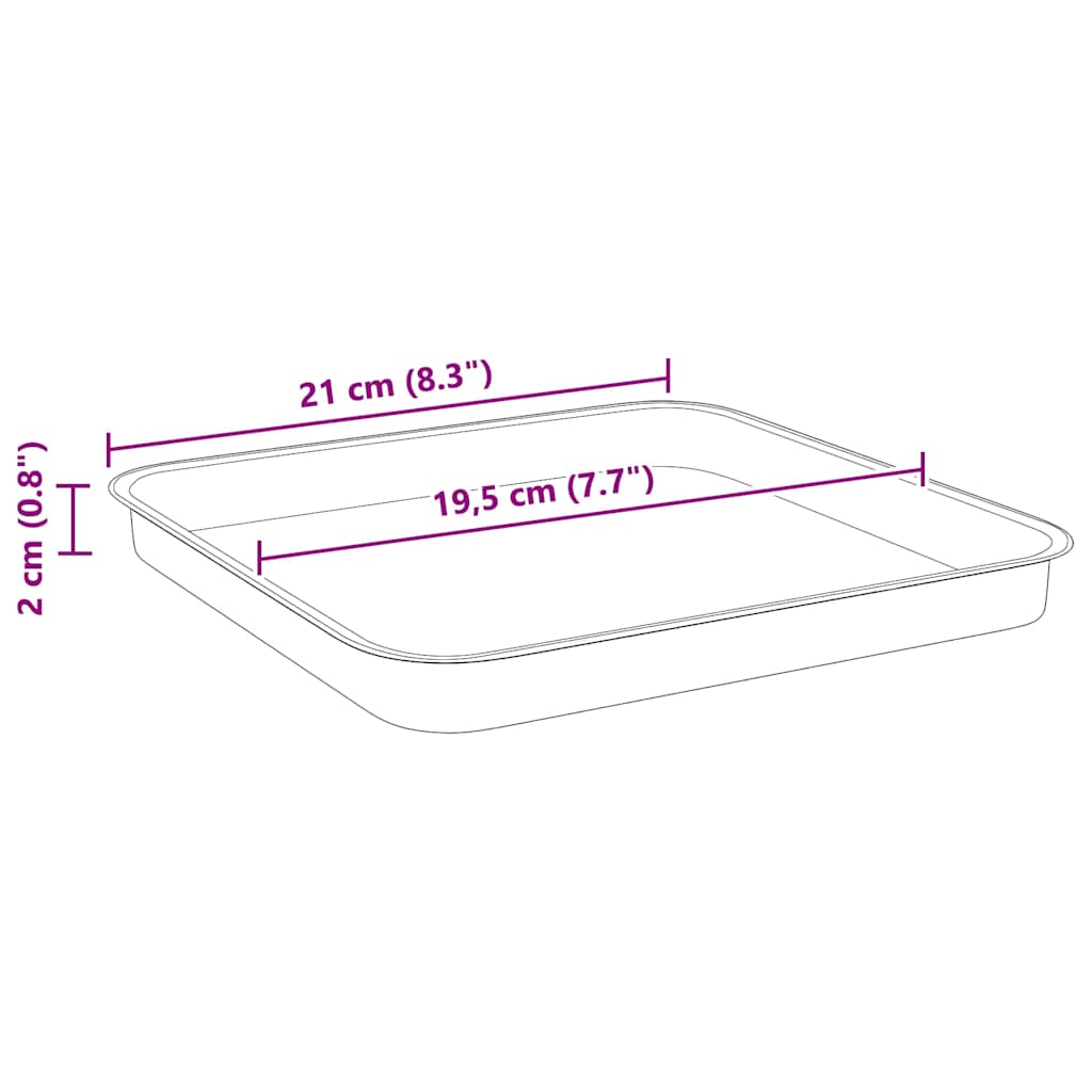 Négyzetes virágtálca 24 pcs fekete 21 x 21 x 2 cm műanyag