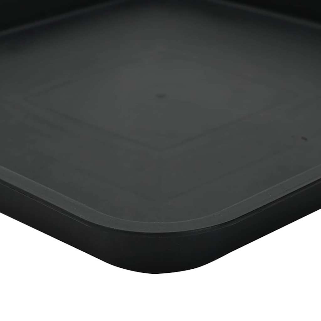 Négyzetes virágtálca 24 pcs fekete 25,5 x 25,5 x 2,5 cm műanyag