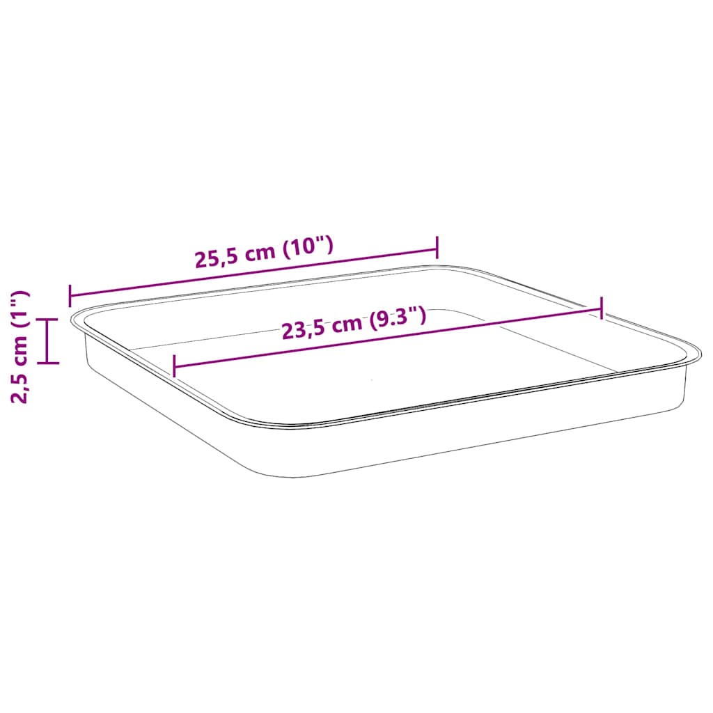 Négyzetes virágtálca 24 pcs fekete 25,5 x 25,5 x 2,5 cm műanyag