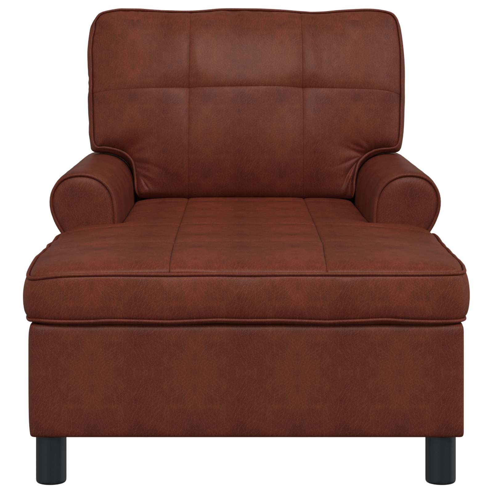 Párás fotel párnával fényes barna 91 x 157 x 91 cm antik pu