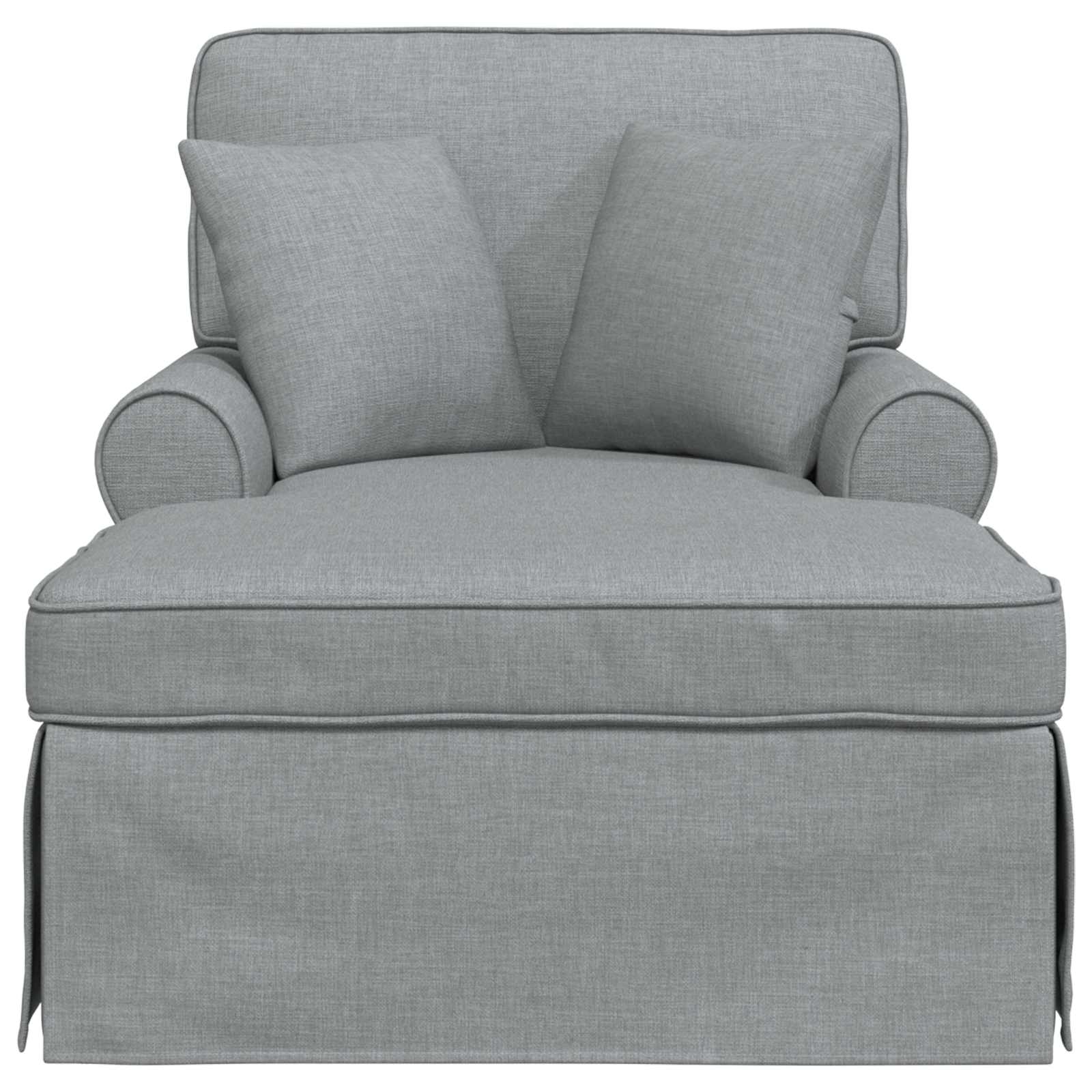 Fotel loungba szoknyával párnával 3 pcs világosszürke szövet