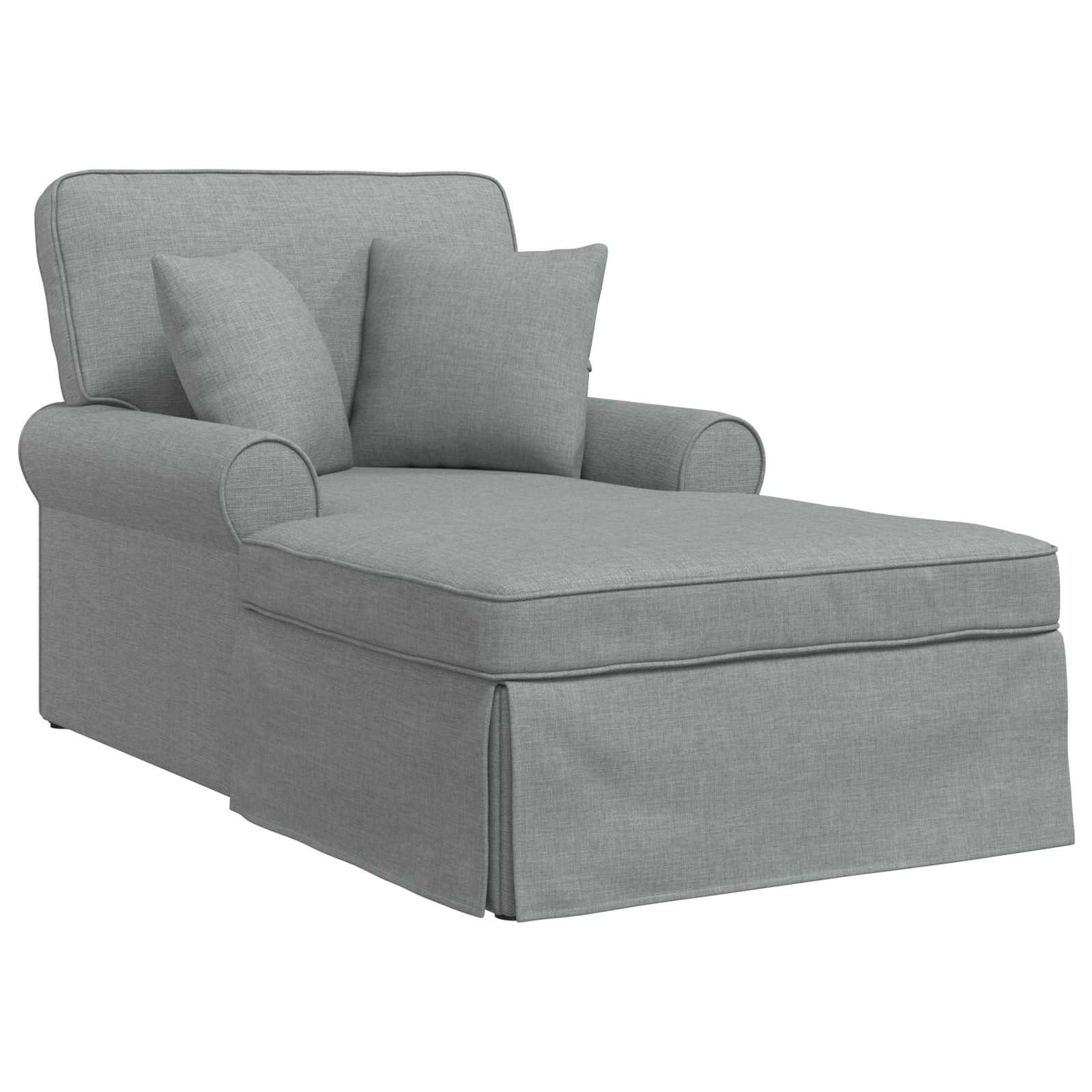 Fotel loungba szoknyával párnával 3 pcs világosszürke szövet