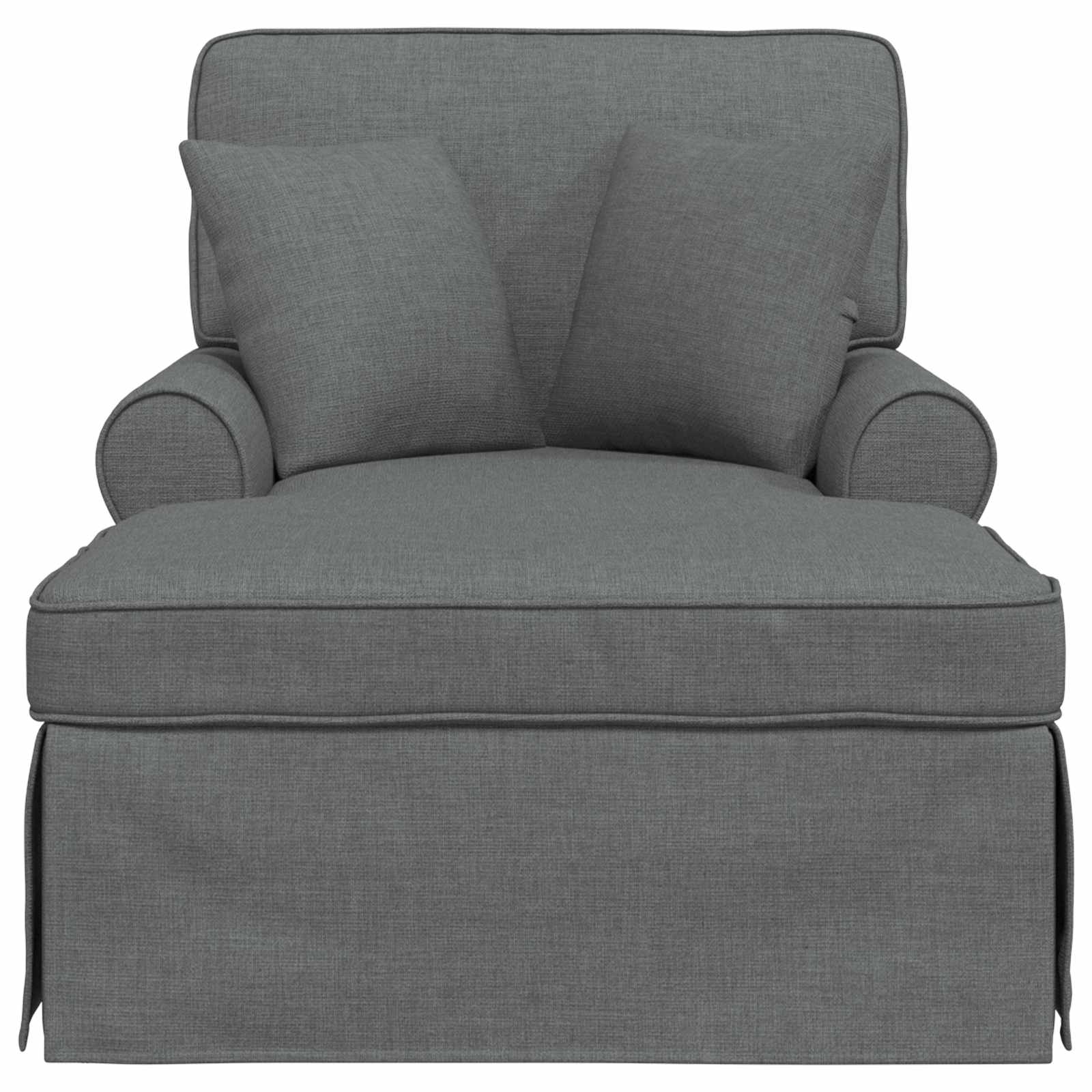 Fotel loungba szoknyával párnával 3 pcs sötétszürke szövet