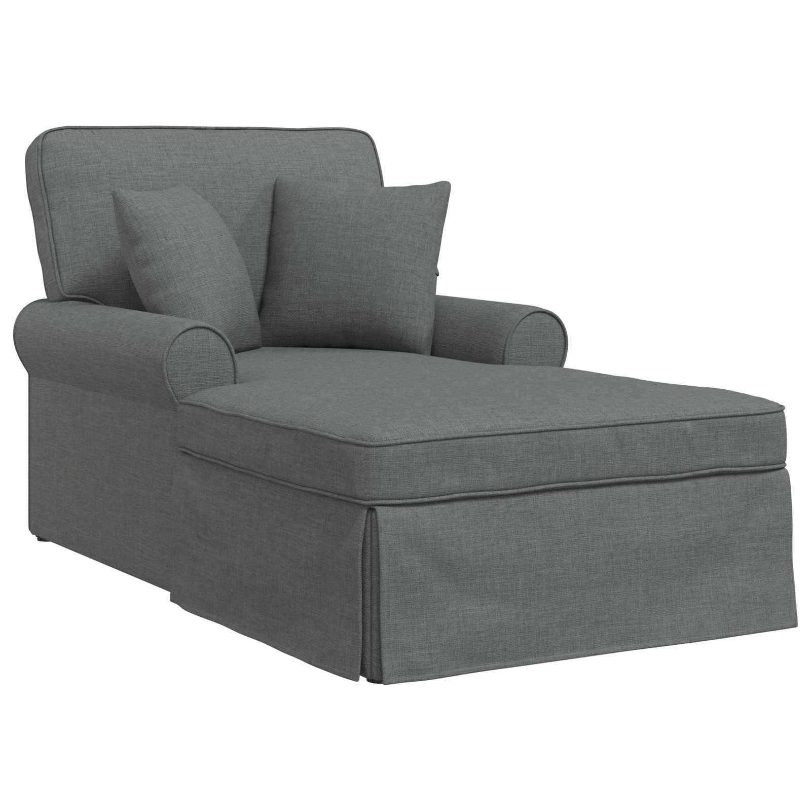 Fotel loungba szoknyával párnával 3 pcs sötétszürke szövet