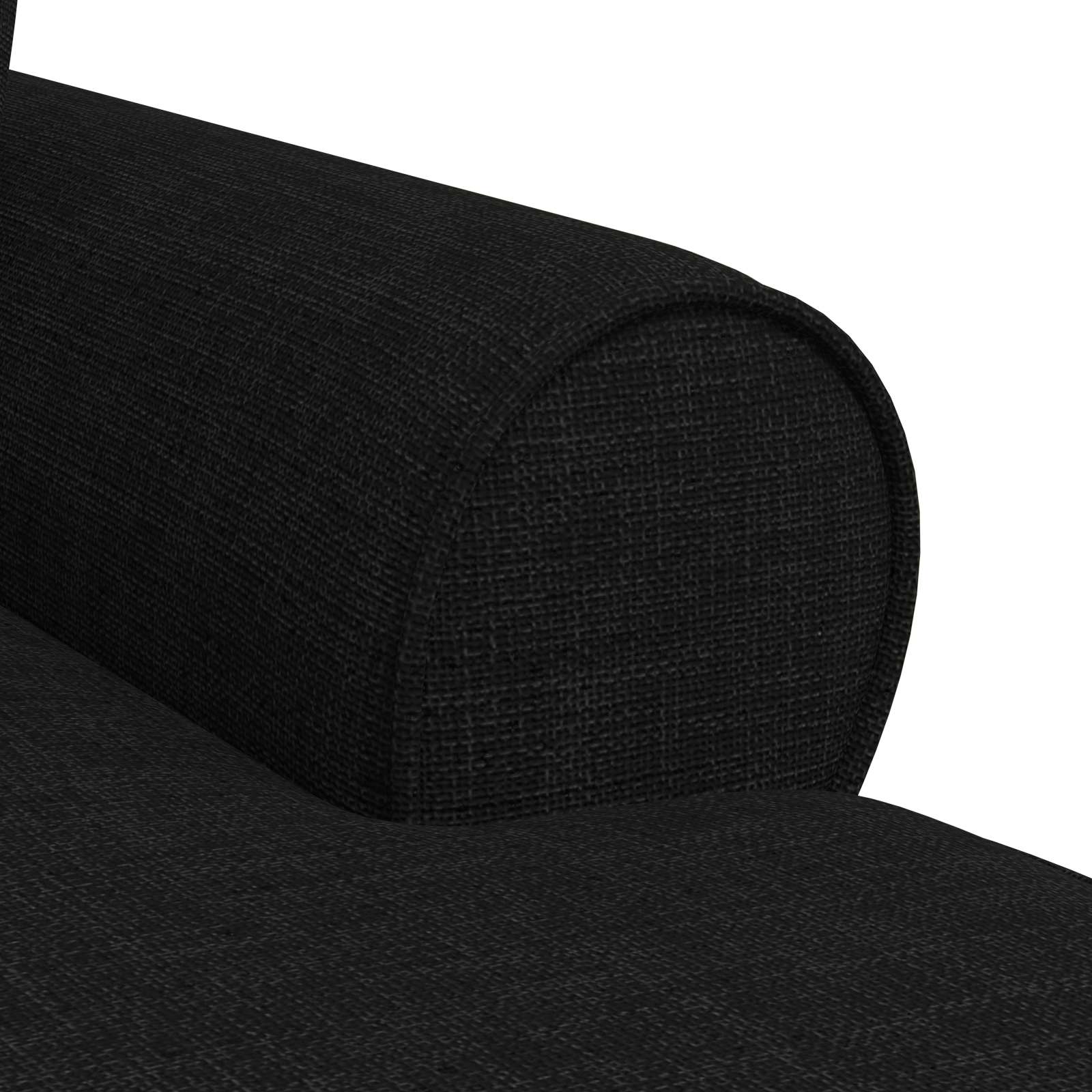 Fotel loungba szoknyával párnával párnával 3 pcs fekete szövet