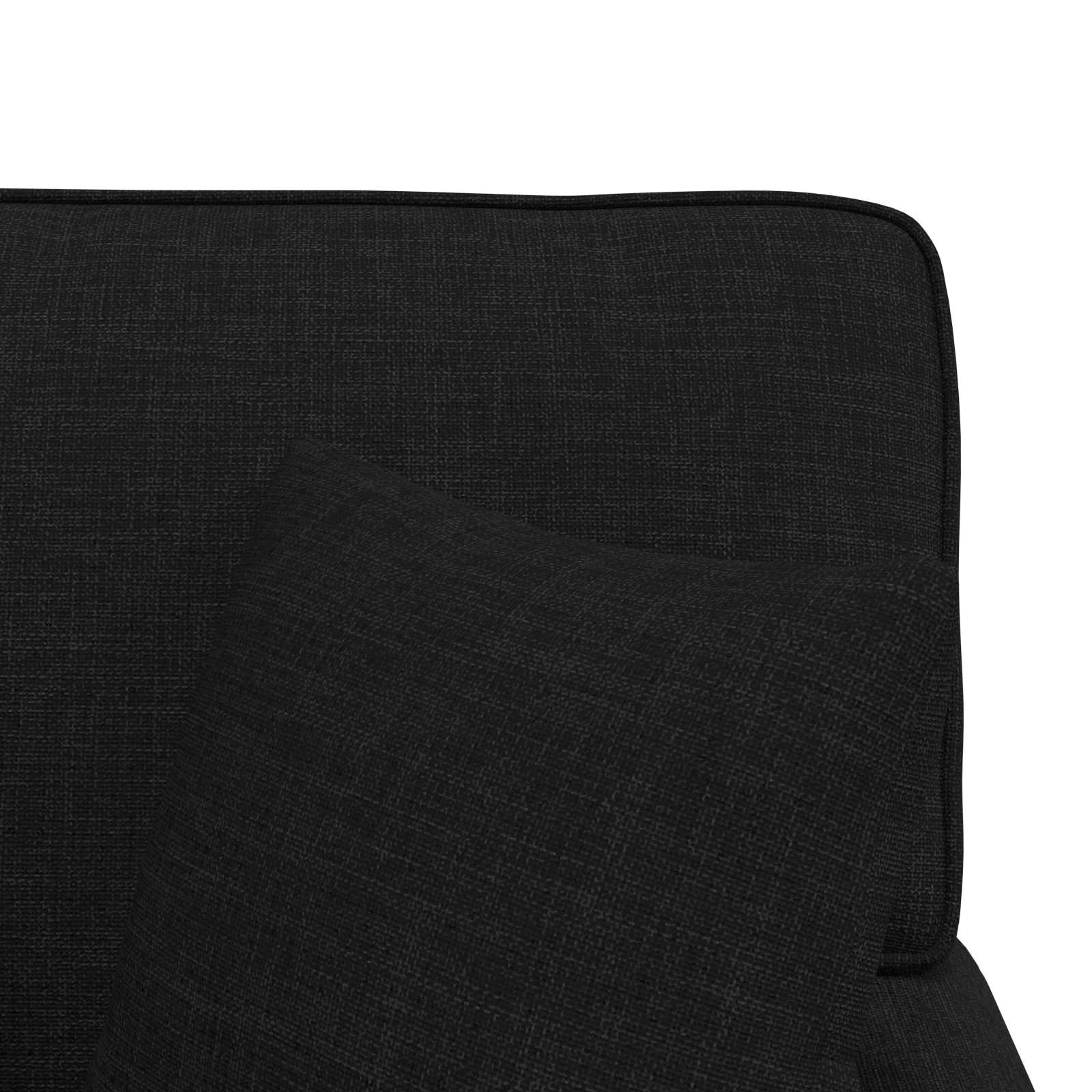 Fotel loungba szoknyával párnával párnával 3 pcs fekete szövet