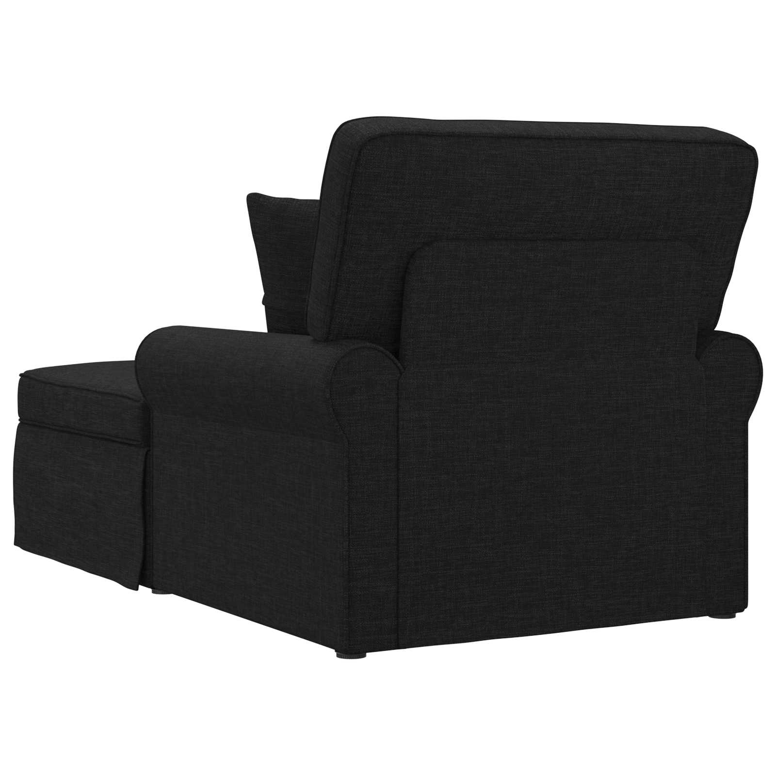 Fotel loungba szoknyával párnával párnával 3 pcs fekete szövet
