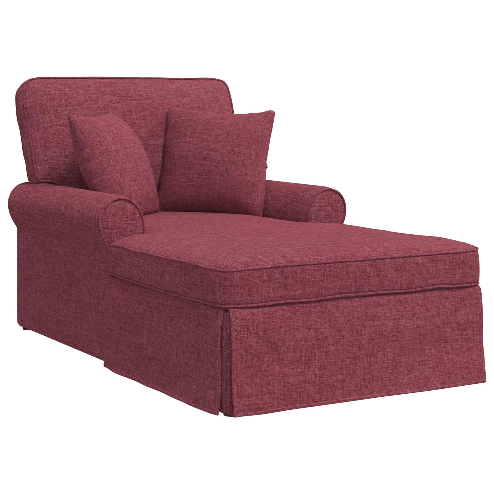 Fotel loungba szoknyával párnával párnával 3 pcs bordó szövet