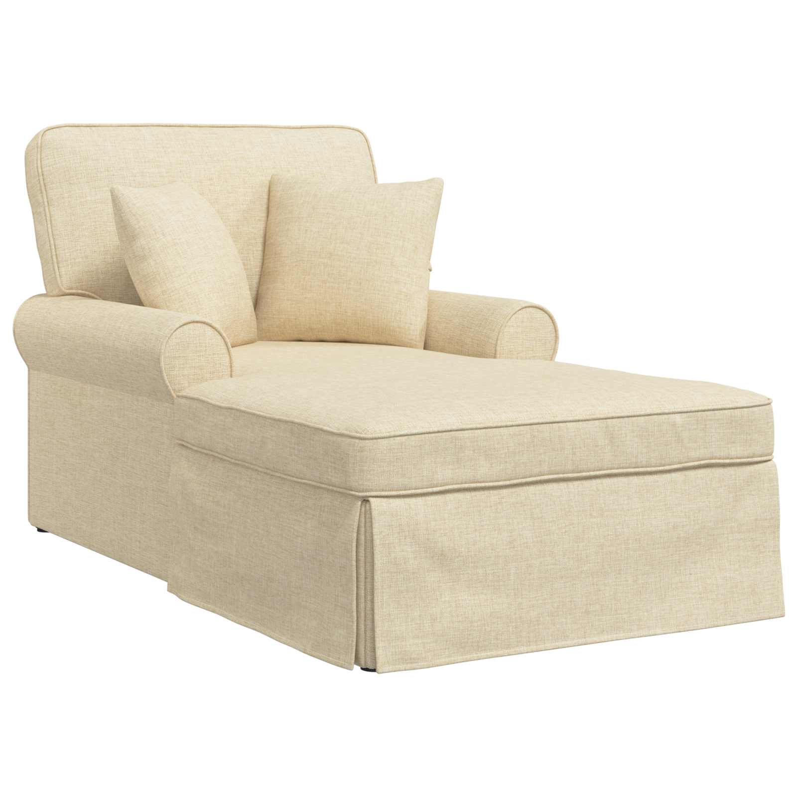 Fotel loungba szoknyával párnával párnával 3 pcs krém szövet
