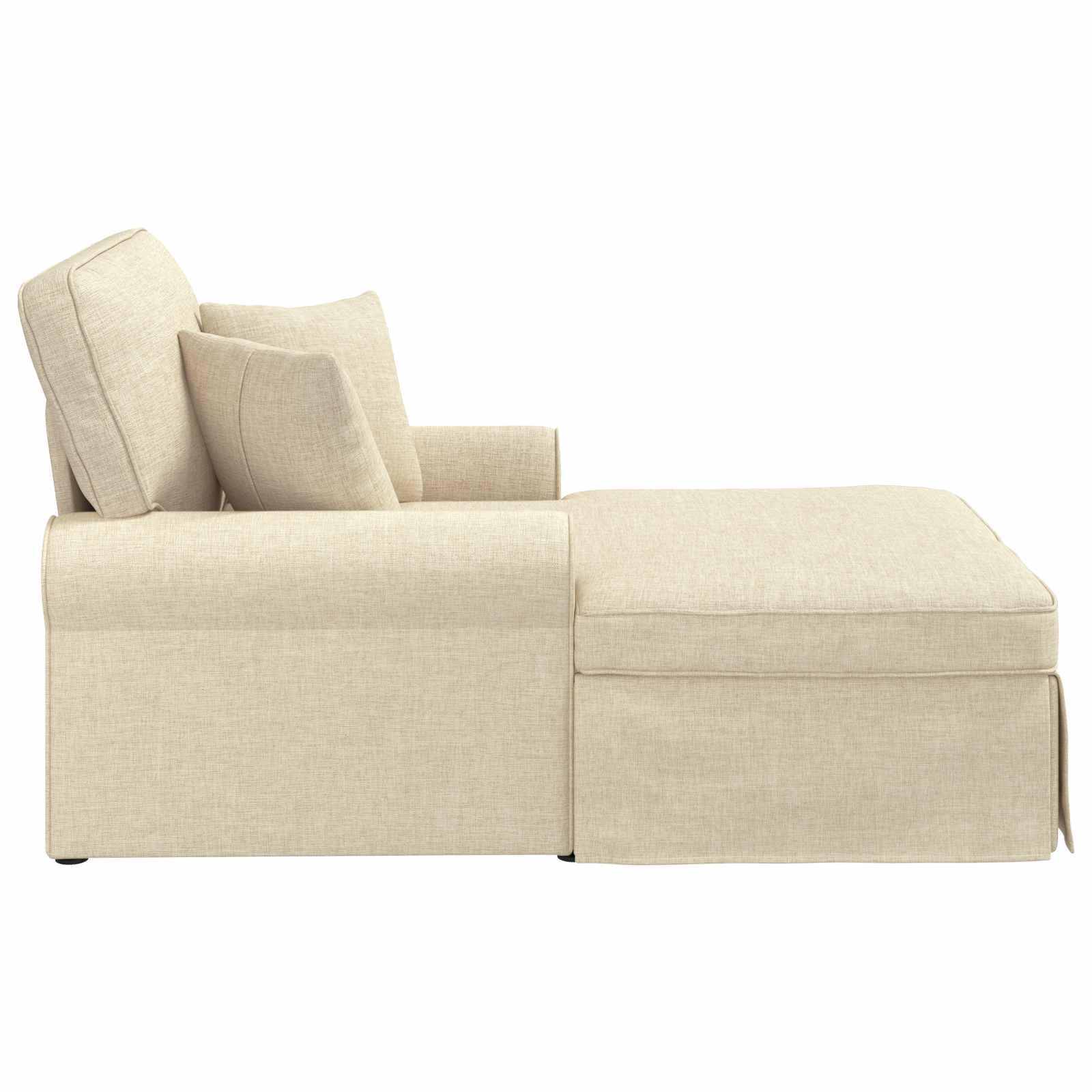 Fotel loungba szoknyával párnával párnával 3 pcs krém szövet