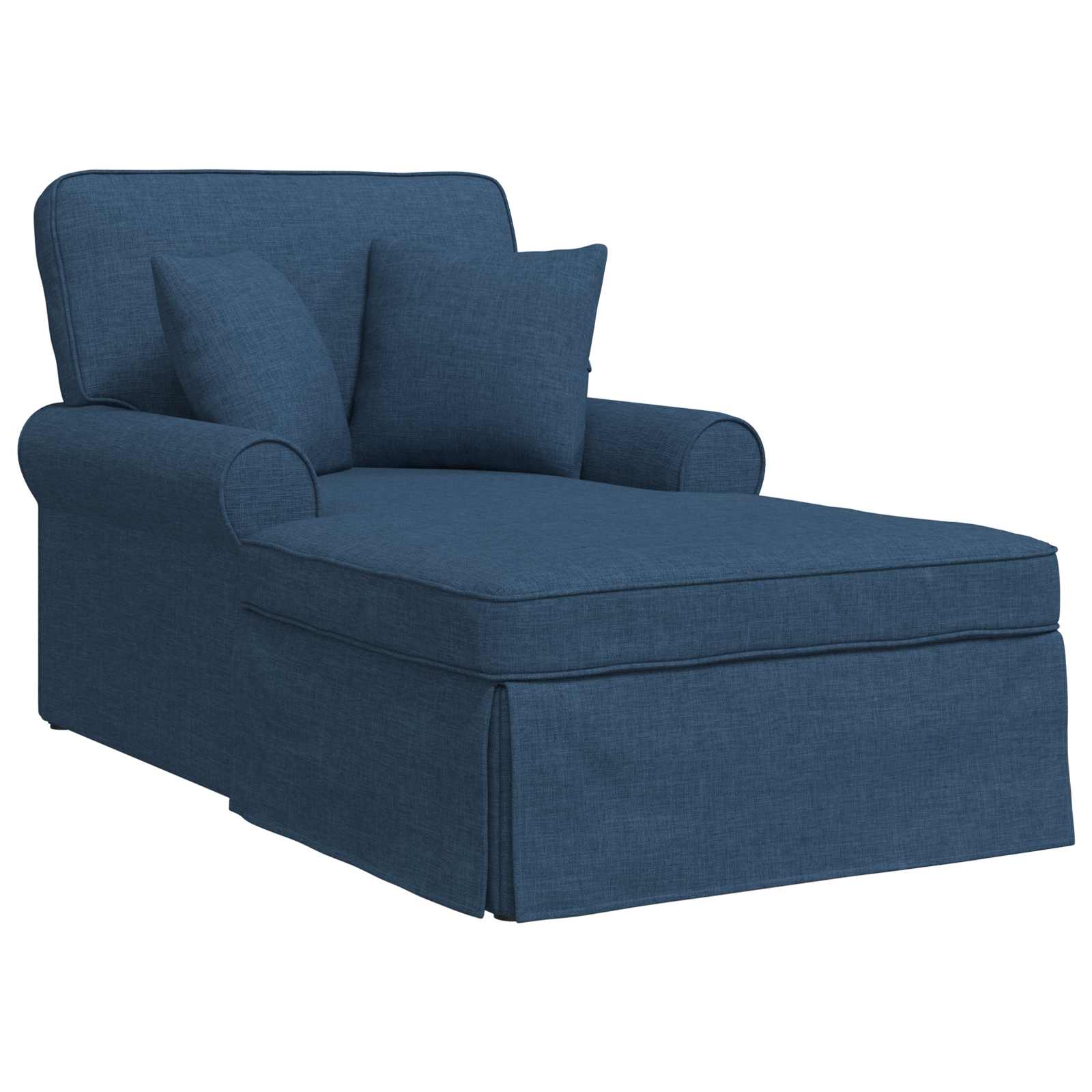 Fotel loungba szoknyával párnával párnával 3 pcs kék szövet