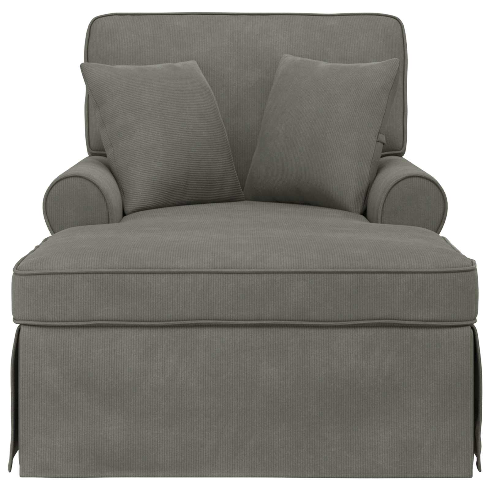 Fotel loungba szoknyával 3 pcs világosszürke bársonyos szövet