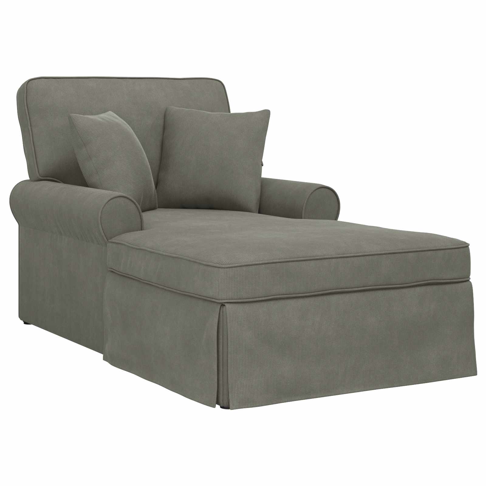 Fotel loungba szoknyával 3 pcs világosszürke bársonyos szövet
