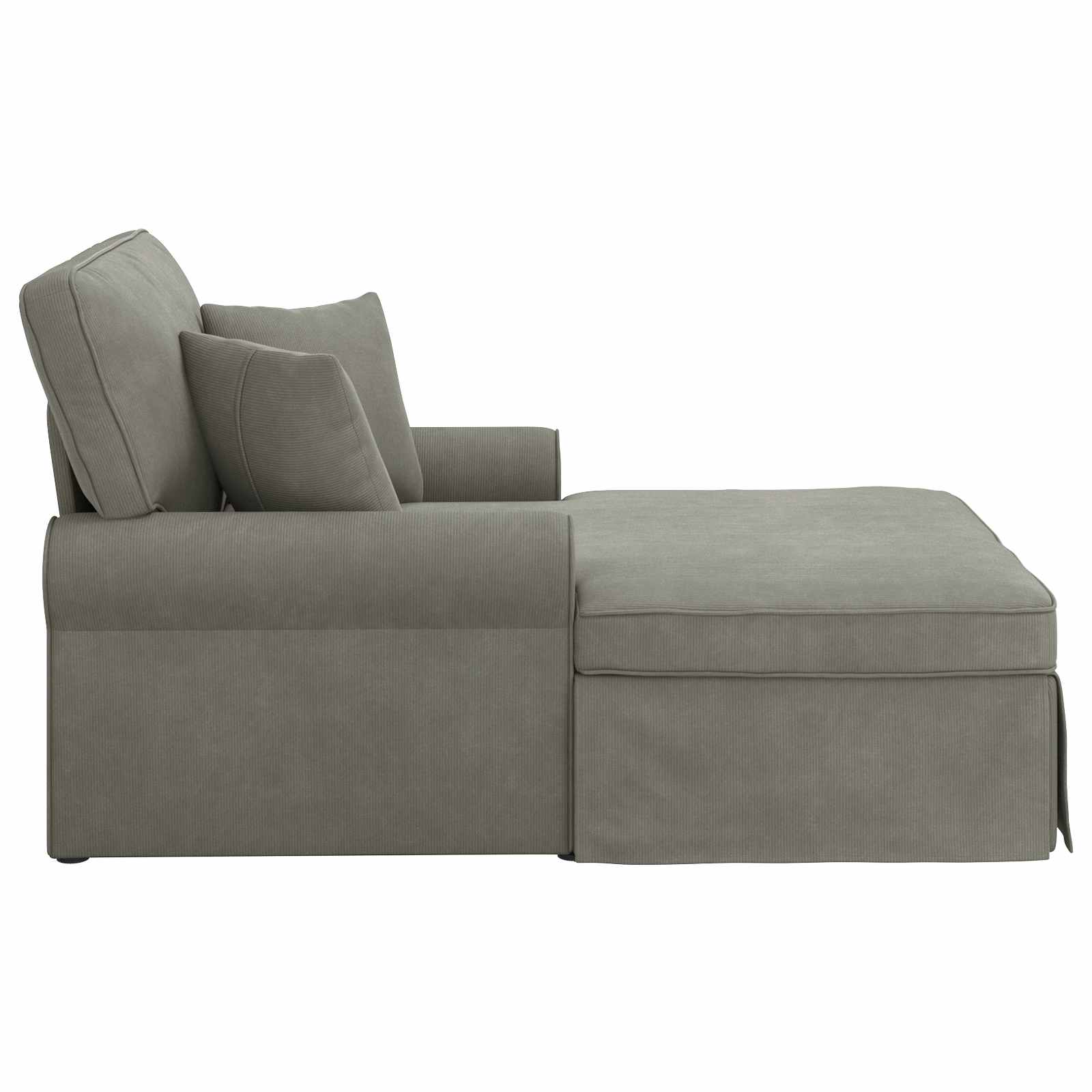 Fotel loungba szoknyával 3 pcs világosszürke bársonyos szövet