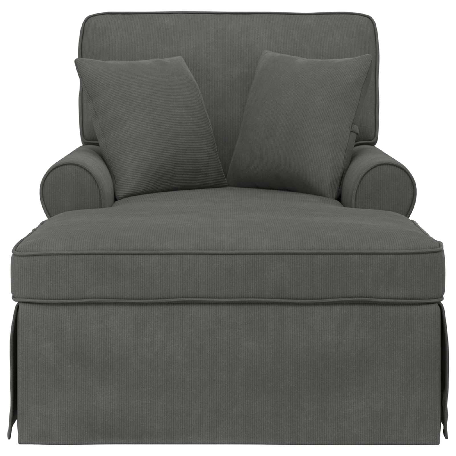Fotel loungba szoknyával 3 pcs sötétszürke bársonyos szövet