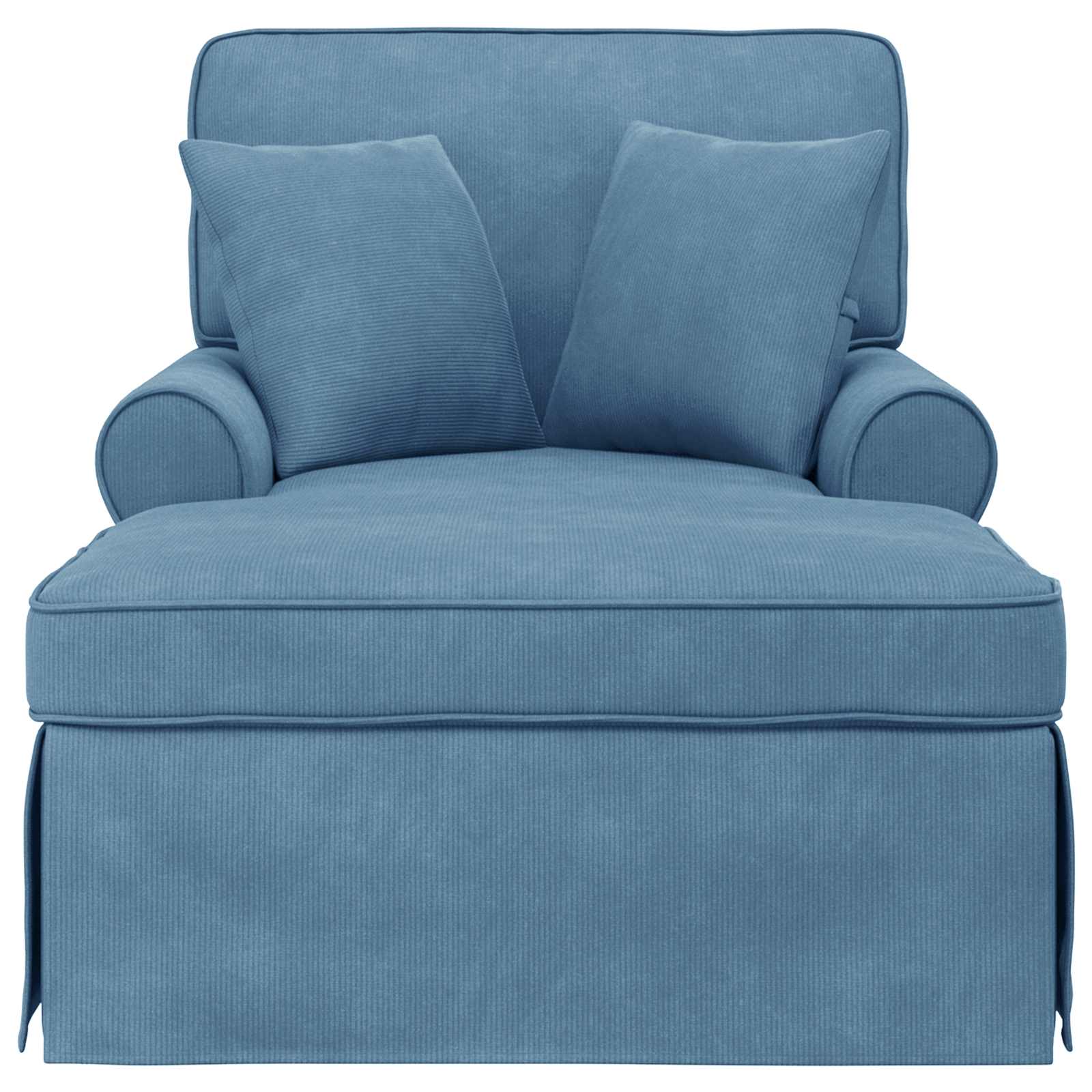 Fotel loungba szoknyával párnával 3 pcs kék bársonyos szövet