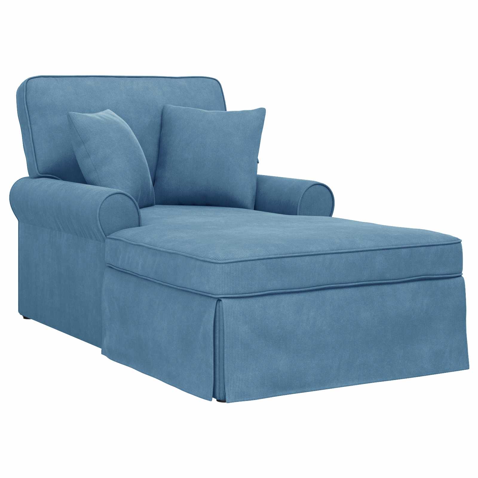 Fotel loungba szoknyával párnával 3 pcs kék bársonyos szövet