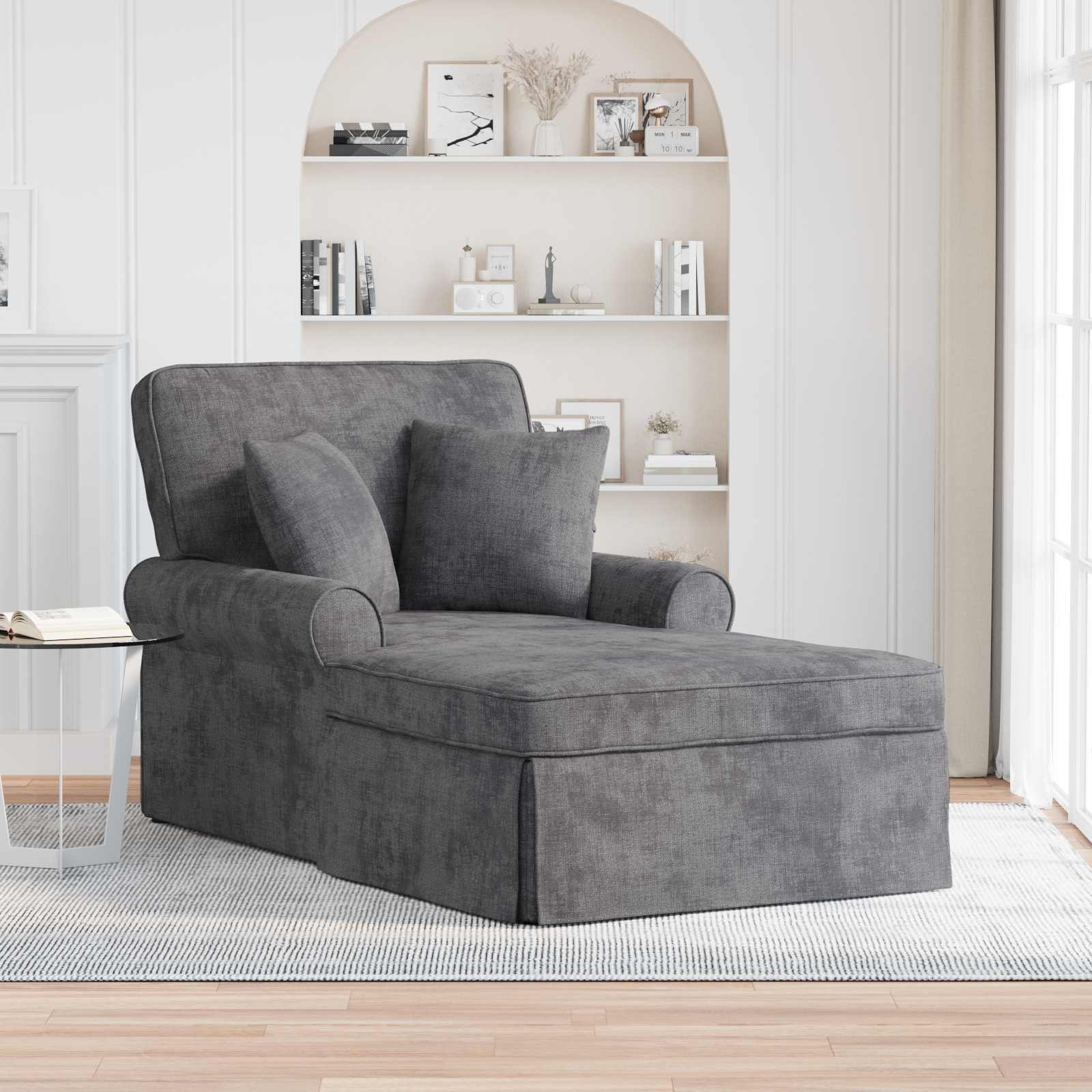 Fotel loungba szoknyával sötétszürke 157 x 91 x 91 cm ares
