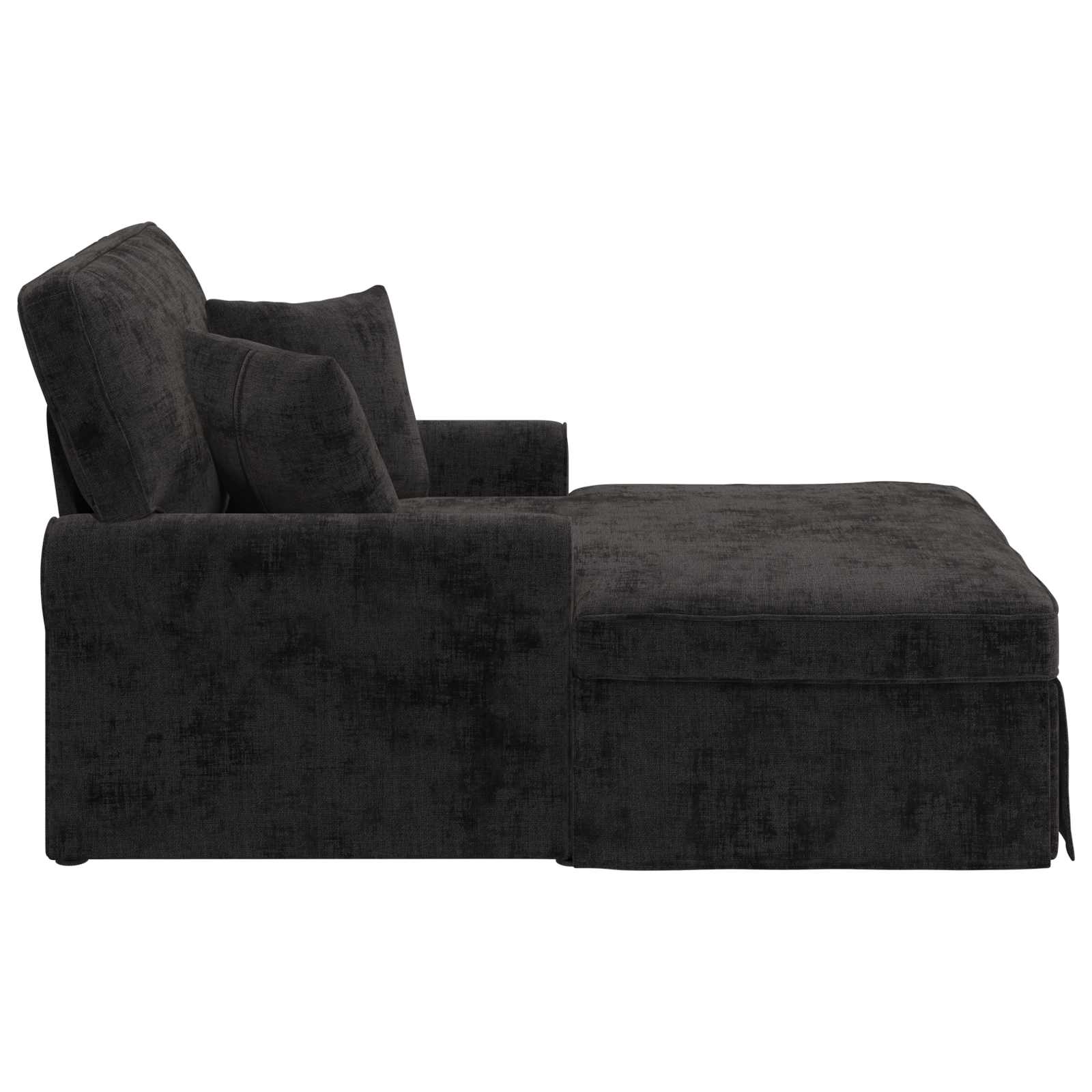 Fotel loungba szoknyával párnával fekete 157 x 91 x 91 cm ares