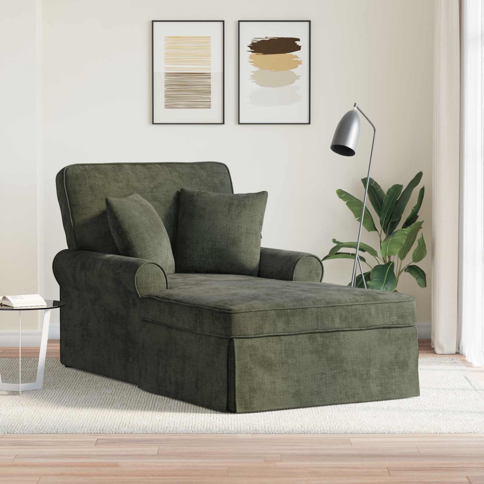 Fotel loungba szoknyával párnával zöld 157 x 91 x 91 cm ares