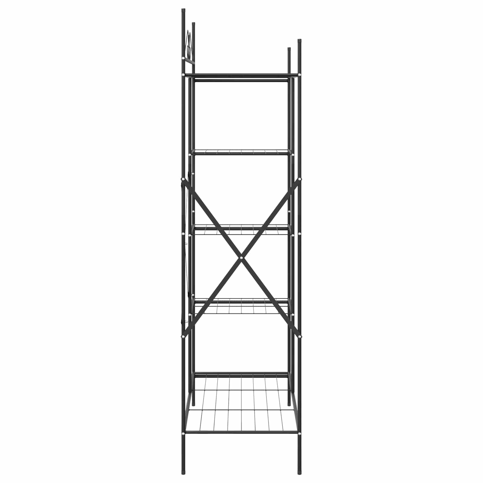 Nyitott szekrény polcokkal fekete 104,5 x 45 x 172 cm acél