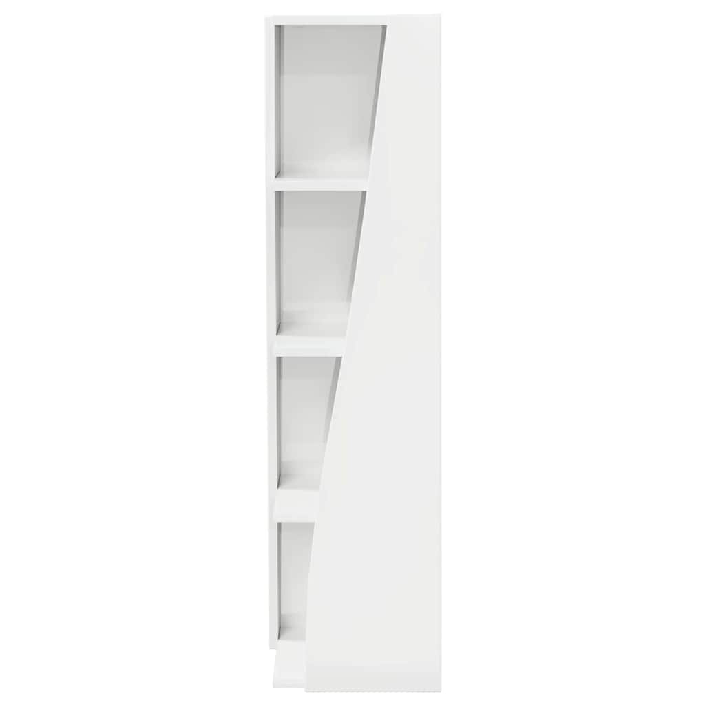 Sarokszekrény magas fényű fehér 27,5x27x102cm faanyag