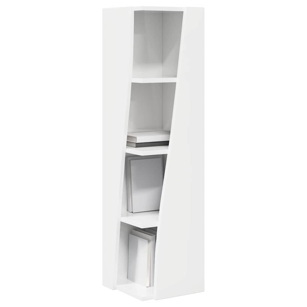 Sarokszekrény magas fényű fehér 27,5x27x102cm faanyag