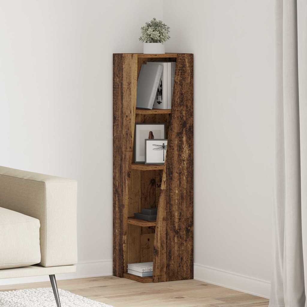 Sarokszekrény öreg fa 27,5x27x102cm faanyag